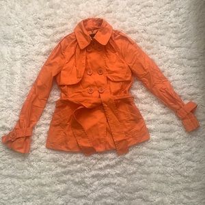 Y2K BCBGMAXAZRIA Orange Trench Coat